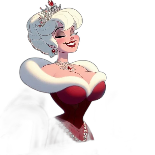 crown, dress, concept art, cartoon, fantasy art, watercolor, elegant, figure transparent PNG cut-out