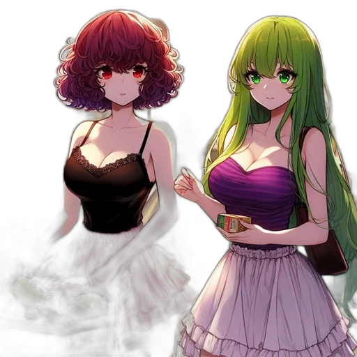 dress, anime, pixel art, concept art, fantasy art, fire, neon lights, green transparent PNG cut-out