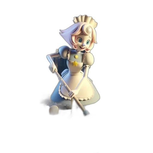 staff, dress, crown, weapon, 3d render, concept art, pixel art, fantasy art transparent PNG cut-out