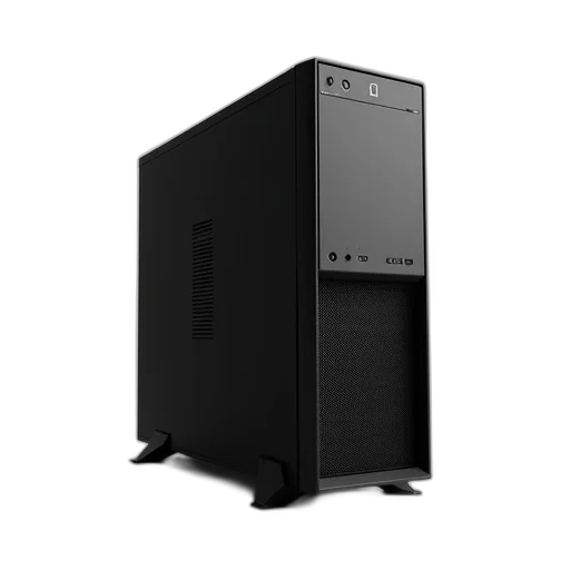 furniture, robot, 3d render, sleek, modern, black, computer, tower transparent PNG cut-out