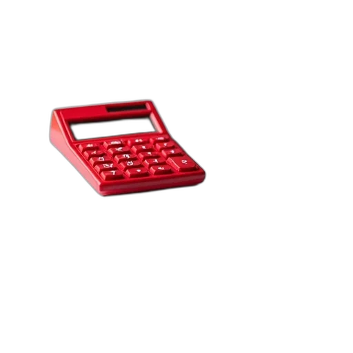 jewelry, furniture, weapon, 3d render, red, calculator, button, top transparent PNG cut-out
