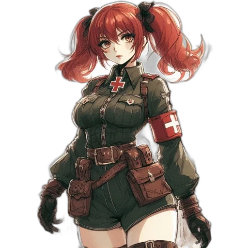 weapon, jacket, staff, dress, concept art, anime, fantasy art, pixel art transparent PNG cut-out