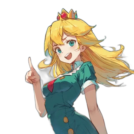 crown, dress, staff, weapon, anime, pixel art, concept art, cartoon transparent PNG cut-out