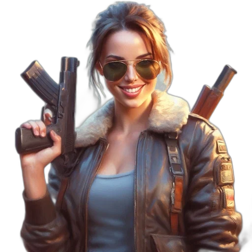 weapon, jacket, staff, face, pixel art, photorealistic, concept art, cyberpunk transparent PNG cut-out