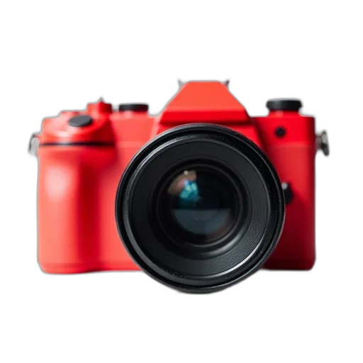 weapon, animal, face, robot, photorealistic, 3d render, red, camera transparent PNG cut-out