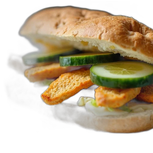 food, weapon, photorealistic, 3d render, close-up, view, sandwich, crispy transparent PNG cut-out