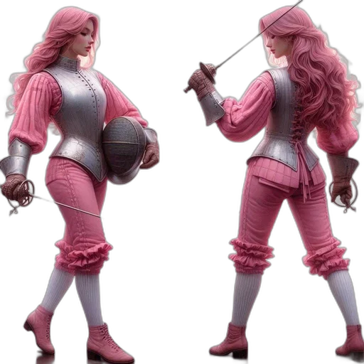 concept art, 3d render, pastel, female, character, depicted, two, poses transparent PNG cut-out