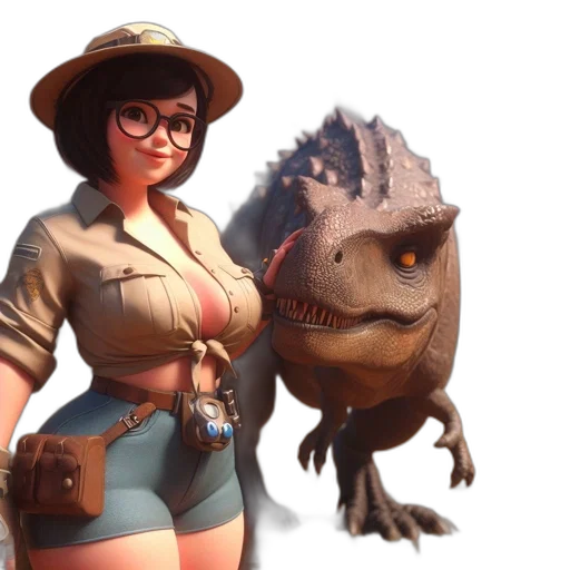 creature, staff, animal, hat, concept art, fantasy art, 3d render, photorealistic transparent PNG cut-out