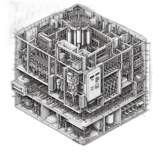 furniture, building, robot, jewelry, concept art, 3d render, pixel art, cyberpunk transparent PNG cut-out