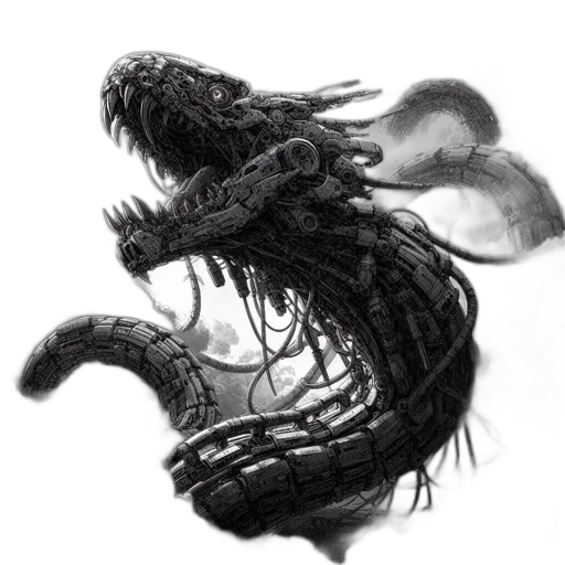 dragon, creature, animal, hair, concept art, fantasy art, photorealistic, pencil sketch transparent PNG cut-out