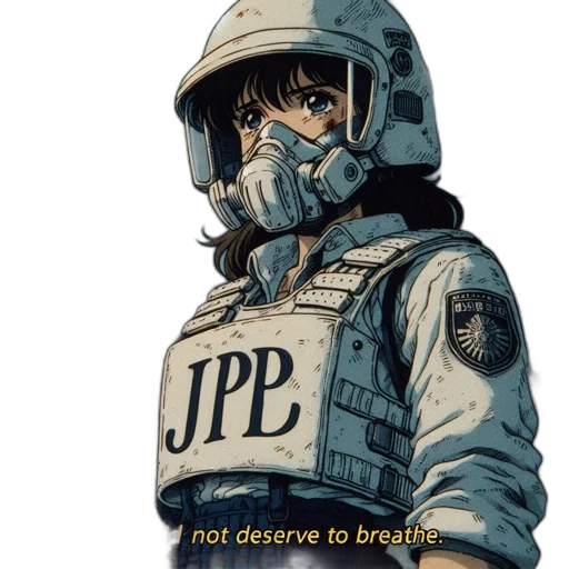 jacket, robot, face, mask, vaporwave, anime, watercolor, pixel art transparent PNG cut-out