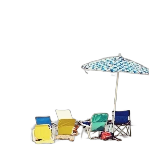 umbrella, furniture, 3d render, concept art, beach, rain, serene, scene transparent PNG cut-out