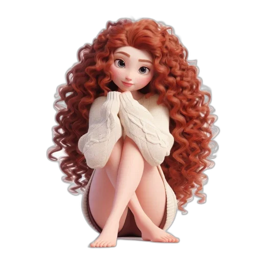 hair, dress, 3d render, cartoon, concept art, photorealistic, animated, female transparent PNG cut-out