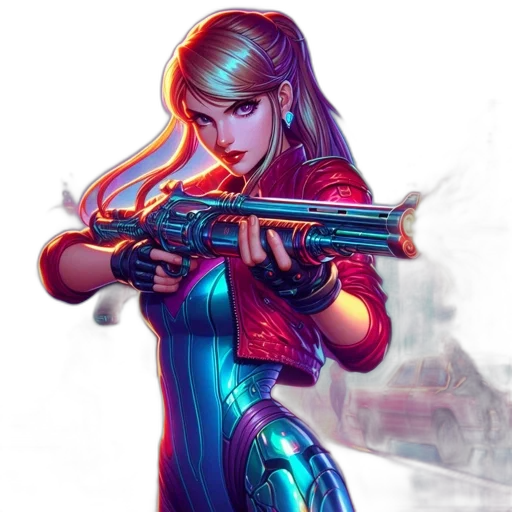 weapon, staff, concept art, cyberpunk, comic book art, fantasy art, red, futuristic transparent PNG cut-out