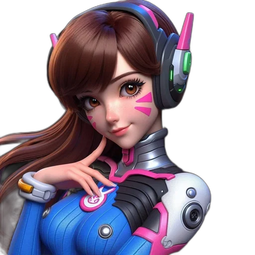 robot, face, weapon, staff, concept art, cyberpunk, 3d render, anime transparent PNG cut-out