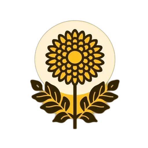 staff, crown, flower, jewelry, 3d render, concept art, golden, stylized transparent PNG cut-out