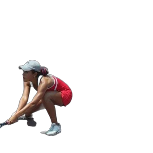 tennis, player, red, shorts, gray, hat, shown, two transparent PNG cut-out