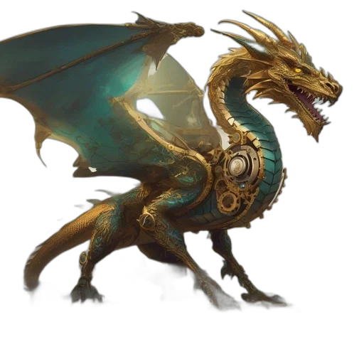 dragon, sword, creature, weapon, concept art, fantasy art, 3d render, photorealistic transparent PNG cut-out