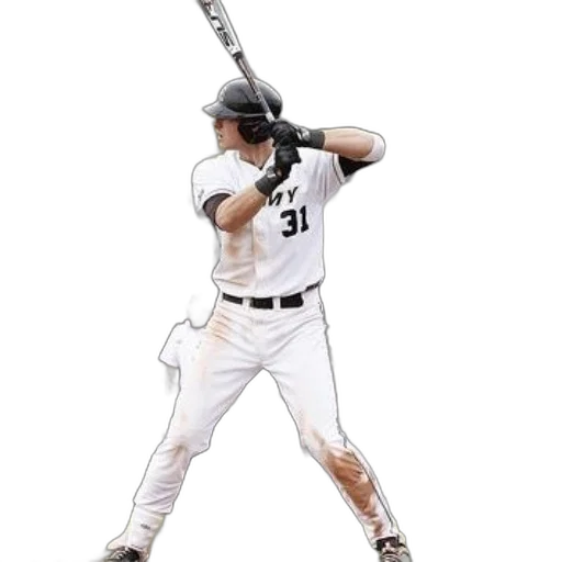 weapon, baseball, player, number, his, jersey, ready, swing transparent PNG cut-out