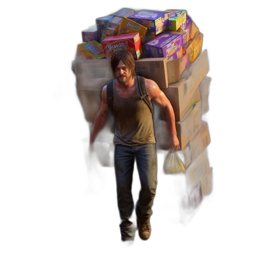 3d render, concept art, pixel art, man, wears, casual, attire, while transparent PNG cut-out
