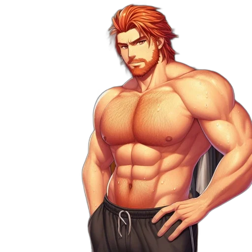 pixel art, concept art, fantasy art, photorealistic, animated, character, red, hair transparent PNG cut-out