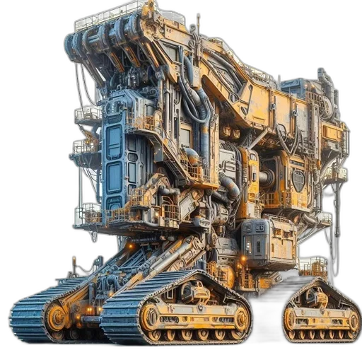 robot, weapon, car, building, 3d render, concept art, intricate, mobile transparent PNG cut-out