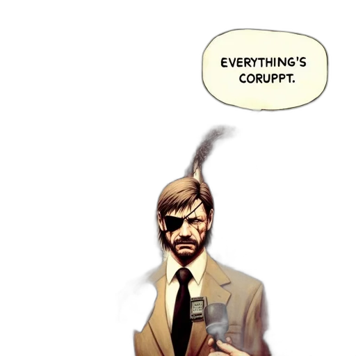 staff, mask, jacket, comic book art, concept art, cartoon, cyberpunk, earth tones transparent PNG cut-out