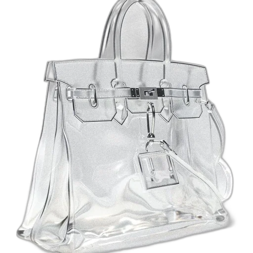 clear, transparent, handbag, silver, lock, metal, details, has transparent PNG cut-out