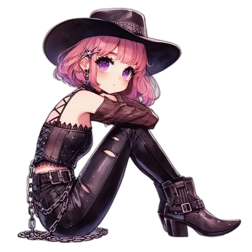 hat, jacket, weapon, staff, cyberpunk, pixel art, watercolor, concept art transparent PNG cut-out