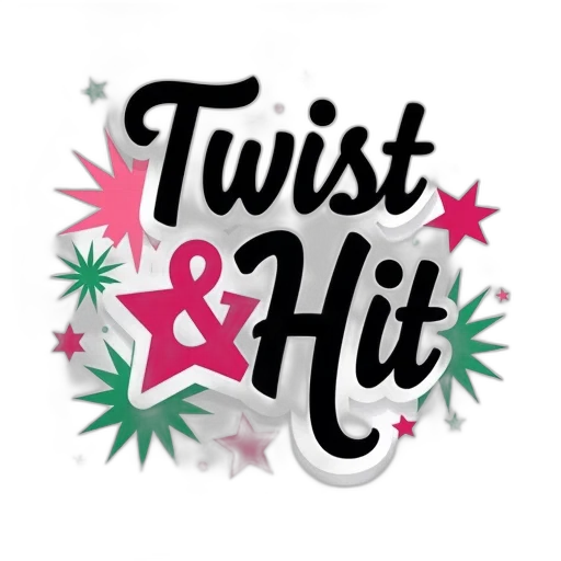 stylized, graphic, text, twist, hit, bold, cursive, font transparent PNG cut-out