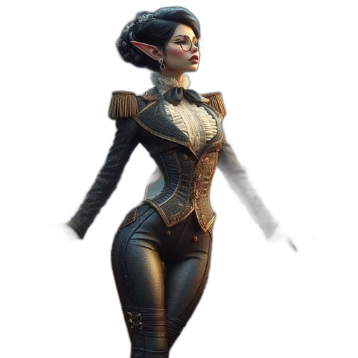 dress, staff, crown, robot, concept art, fantasy art, 3d render, comic book art transparent PNG cut-out
