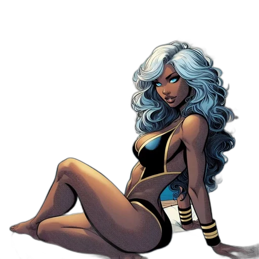 comic book art, concept art, cartoon, fantasy art, golden, woman, silver, hair transparent PNG cut-out