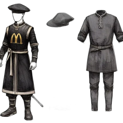 jacket, concept art, 3d render, fantasy art, monochrome, dark, earth tones, individual transparent PNG cut-out