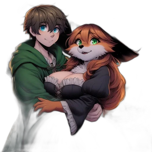 animal, staff, creature, jacket, anime, pixel art, watercolor, fantasy art transparent PNG cut-out