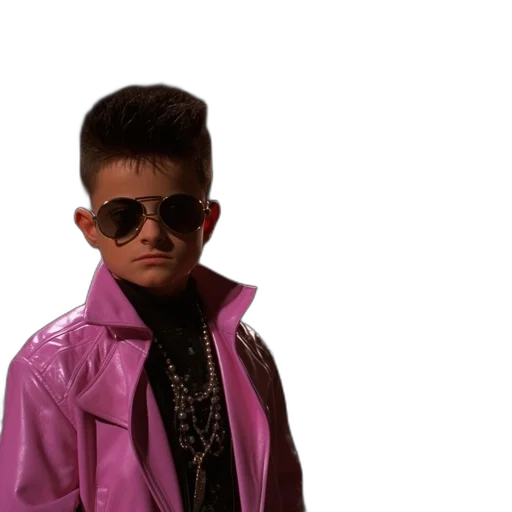 jacket, hair, vaporwave, 3d render, cyberpunk, photorealistic, young, boy transparent PNG cut-out