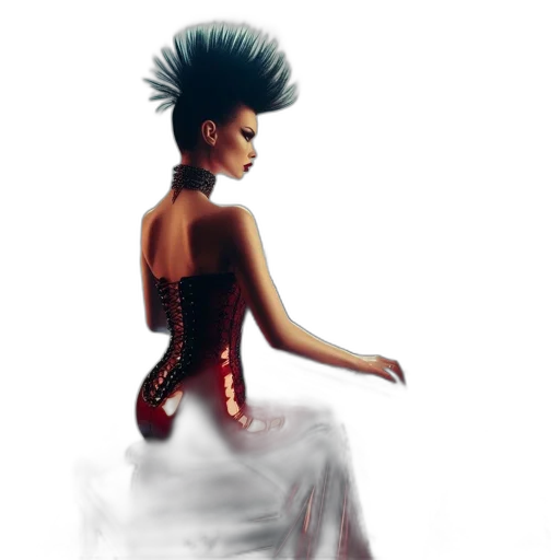 dress, hair, crown, concept art, fantasy art, photorealistic, comic book art, woman transparent PNG cut-out