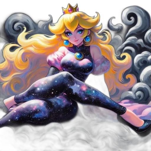 dress, crown, fantasy art, concept art, pixel art, anime, outer space, monochrome transparent PNG cut-out