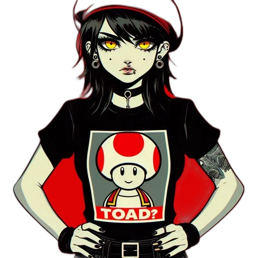 pixel art, cartoon, concept art, comic book art, red, monochrome, animated, character transparent PNG cut-out
