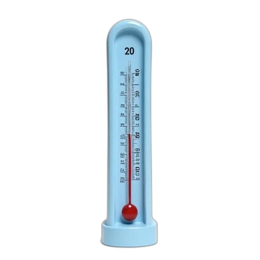 weapon, thermometer, blue, casing, white, markings, displayed, against transparent PNG cut-out