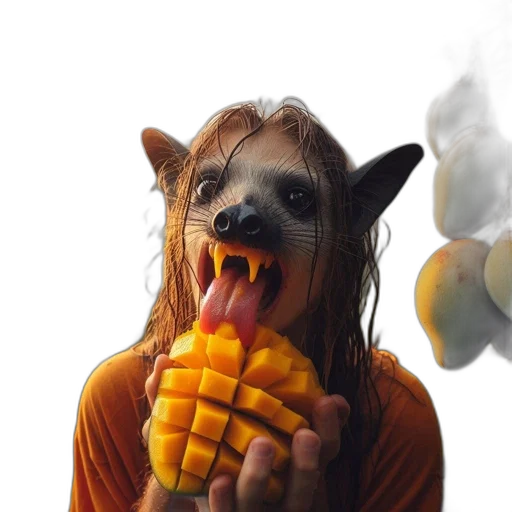 animal, creature, food, mask, photorealistic, concept art, 3d render, fire transparent PNG cut-out