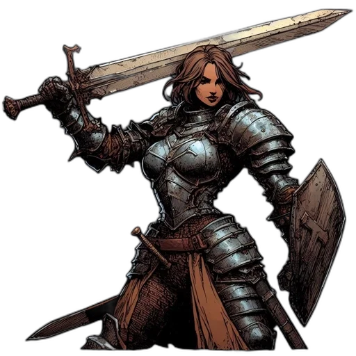sword, weapon, staff, comic book art, fantasy art, concept art, pixel art, female transparent PNG cut-out