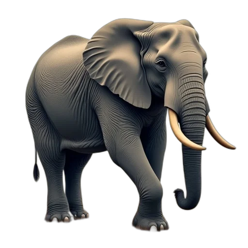 animal, creature, weapon, 3d render, concept art, photorealistic, elephant, clipart transparent PNG cut-out