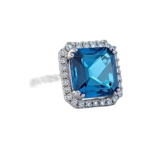 jewelry, crown, 3d render, blue, close-up, image, silver, ring transparent PNG cut-out