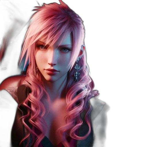 fantasy art, concept art, photorealistic, 3d render, red, dark, woman, long transparent PNG cut-out