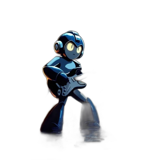 robot, weapon, staff, concept art, pixel art, 3d render, comic book art, outer space transparent PNG cut-out