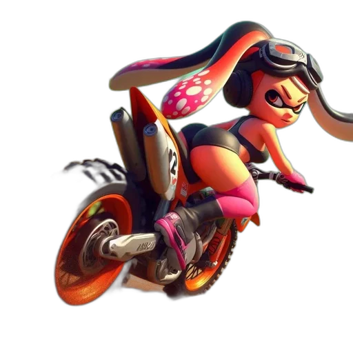 weapon, animal, concept art, 3d render, photorealistic, animated, female, rider transparent PNG cut-out