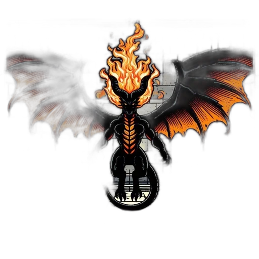 dragon, staff, fantasy art, pixel art, concept art, 3d render, fierce, orange transparent PNG cut-out