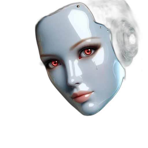 robot, mask, face, jewelry, 3d render, cyberpunk, vaporwave, concept art transparent PNG cut-out