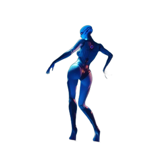 creature, dress, robot, staff, concept art, 3d render, pixel art, fantasy art transparent PNG cut-out