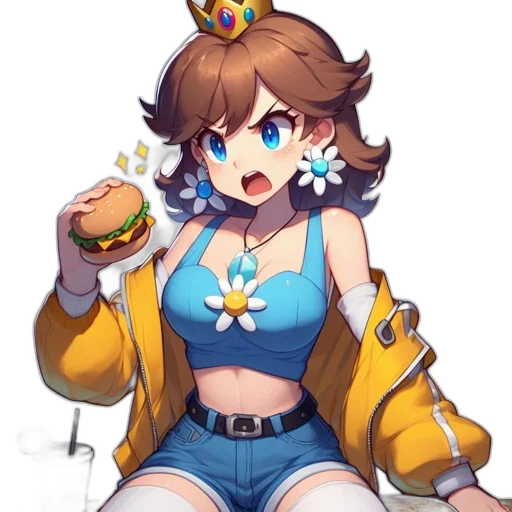 food, dress, crown, staff, pixel art, concept art, anime, fantasy art transparent PNG cut-out